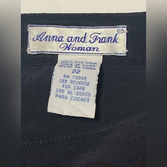 Anna and Frank Vintage Plus Size 100% Silk Top (size 22) - Picture 4 of 8